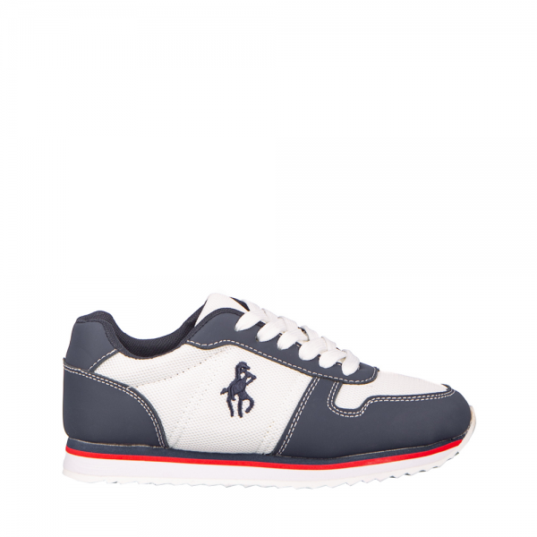 Γυναικεία αθλητικά παπούτσια   Corny λευκά  με μπλε, 2 - Kalapod.gr